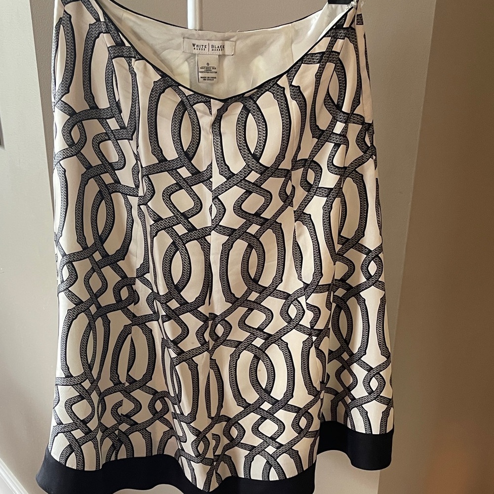 White House Black Market Silk Patterned Skirt